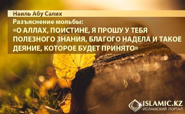 Разъяснение мольбы О Аллах прошу у Тебя полезного знания прекрасного надела